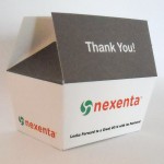 bedrukt bonbondoosje voor 250 g bonbons met zweedse bodem in full color met logo