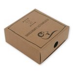 doosje voor geitenmelk zeep van bruin kraft karton bedrukt in zwart