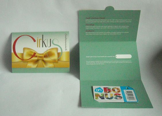 Giftcardmapje bedrukt in full color voor bonuskaart, creditcard, kortingskaart