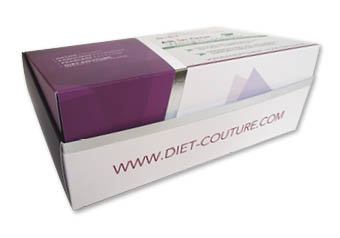 bedrukt doosje met zilverfolie voor dieet met vaste klep 232x152x62 mm