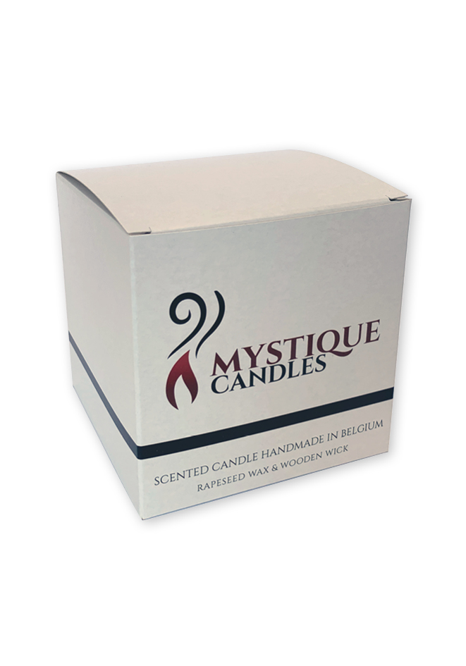 Kubusdoos doos voor geurkaars scented candle bedrukt in full color van paperwise karton met autolock bodem 100 x 100 x 100 mm