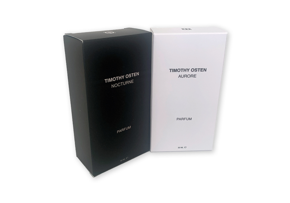 Mooi doosje voor flesje parfum verpakking bedrukt in zwart en wit met 2 klepjes 60 x 34 x 112 mm cosmetica